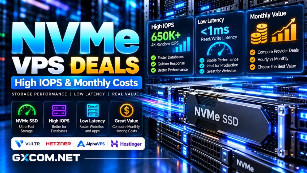 NVMe VPS 优惠对比：高 IOPS 存储性能、随机读写延迟及月度托管费用
