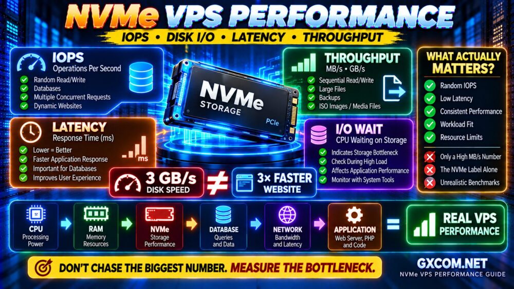 通过 IOPS、磁盘 I/O 吞吐量、延迟和 I/O 等待解析 NVMe VPS 性能