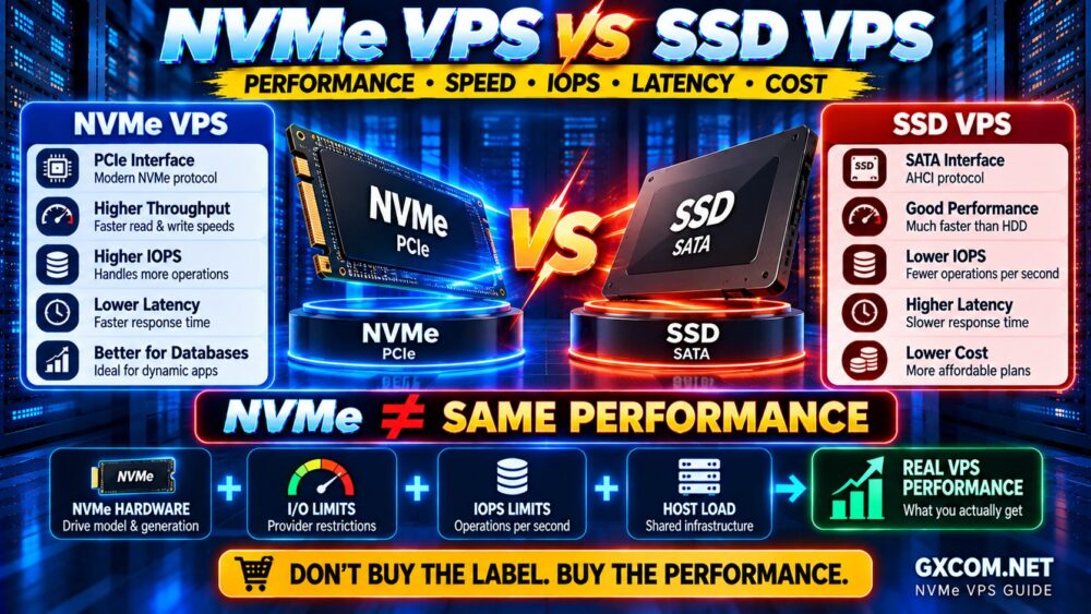 NVMe VPS vs SSD VPS Performance Speed IOPS Latency and Cost Comparison