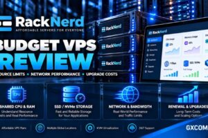 RackNerd 经济型 VPS 评测，涵盖 KVM 虚拟化、CPU 资源限制、SSD 和 NVMe 存储、网络性能以及升级费用