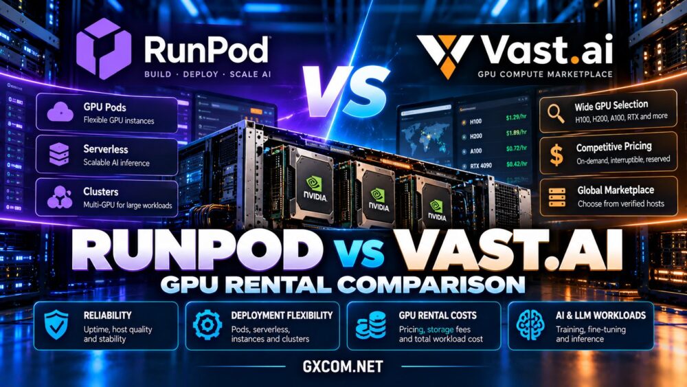 RunPod 与 Vast.ai GPU 云服务对比:涵盖 GPU 租赁可靠性、部署灵活性、AI 推理及托管成本