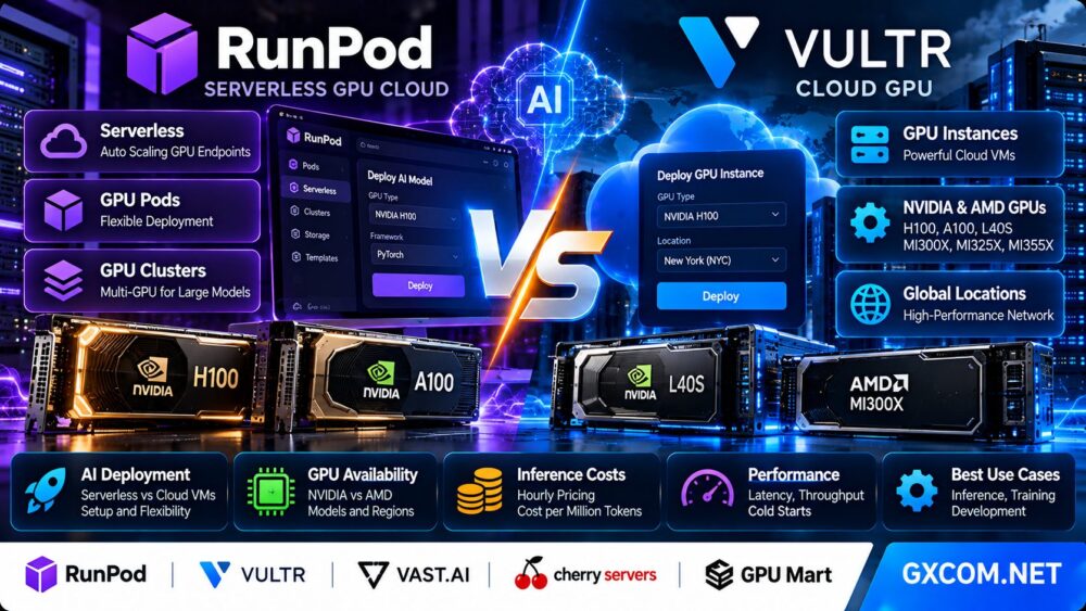 RunPod 与 Vultr 云 GPU 对比:AI 部署、GPU 可用性及推理成本