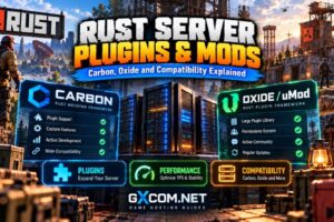 Rust 服务器插件与模组对比，展示 Carbon、Oxide 以及插件在模组化 Rust 主机中的兼容性