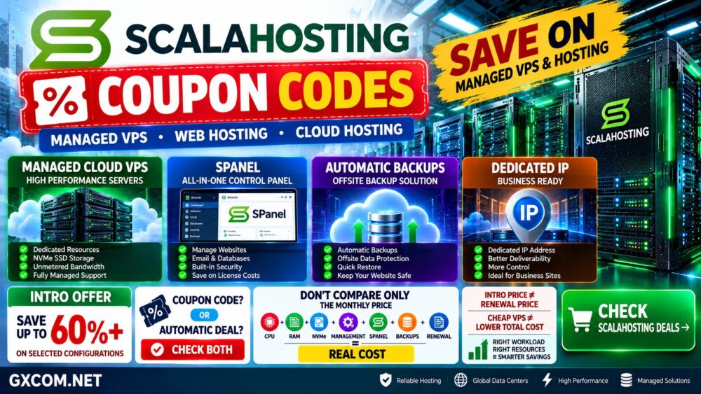 ScalaHosting Coupon Codes Managed VPS Cloud Hosting and Web Hosting Discounts