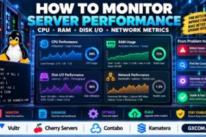 如何监控服务器性能：CPU、内存、磁盘I/O和网络指标