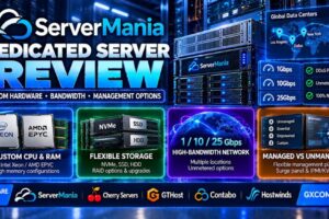 ServerMania dedicated server review covering custom hardware, high-bandwidth networking, deployment and server management.