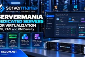 ServerMania 虚拟化专用服务器评测，涵盖 CPU 性能、内存分配、虚拟机密度和 NVMe 存储