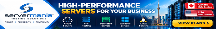 ServerMania 云服务器、VPS、独立服务器、Windows 和 Linux 服务器托管服务