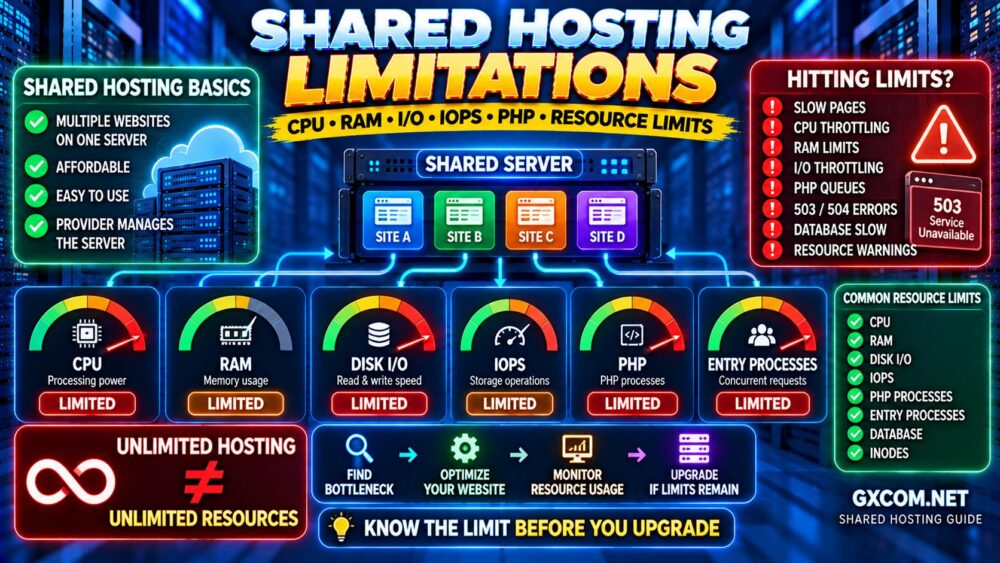 Shared Hosting Limitations CPU RAM Disk I/O IOPS PHP and Resource Limits Explained