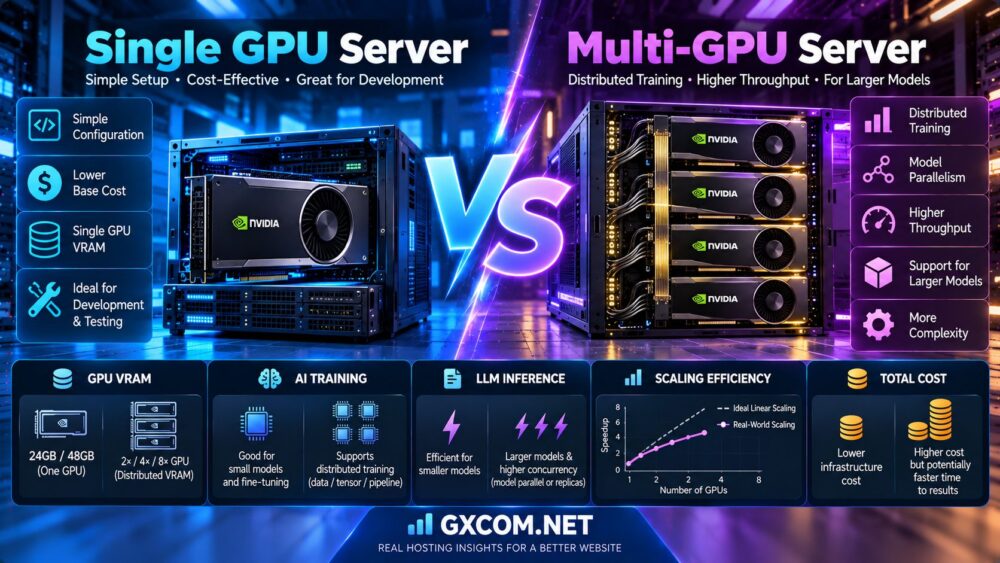 单GPU与多GPU服务器：AI训练、推理扩展及基础设施成本