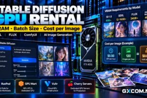 Stable Diffusion 的 GPU 租赁：比较 SDXL 和 FLUX 的 VRAM 需求、批量大小、NVIDIA GPU 托管服务以及每张图像的 AI 图像生成成本
