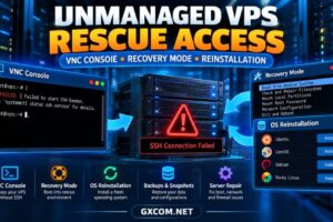 Unmanaged VPS Rescue Access with VNC Console Recovery Mode and OS Reinstallation