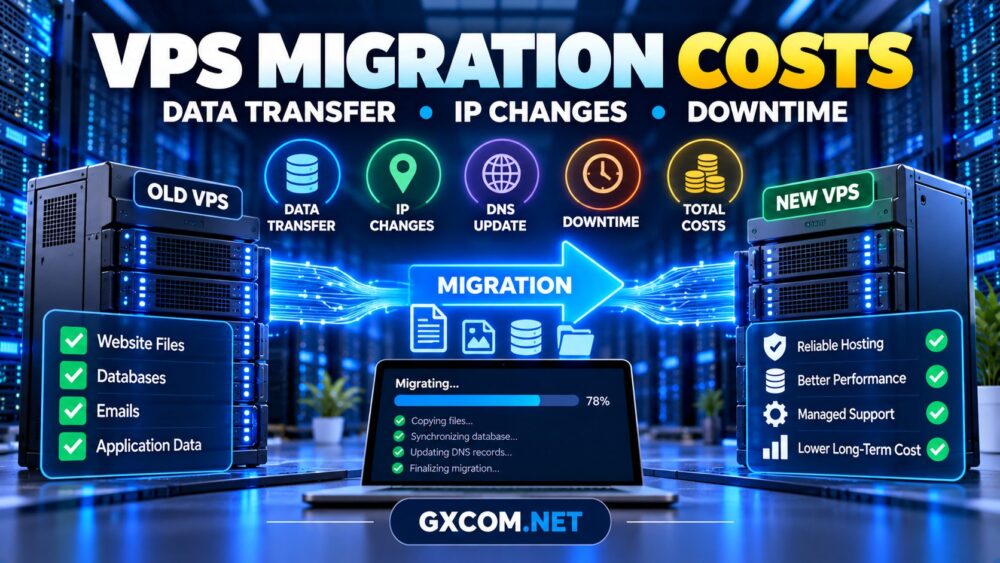 VPS migration costs explained with data transfer, IP address changes, server downtime and hosting expenses
