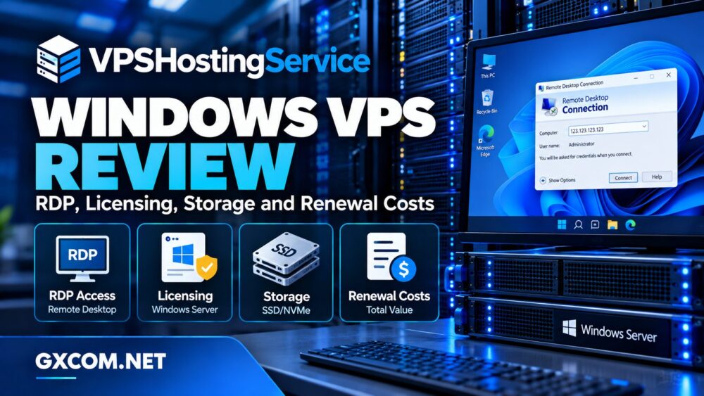 VPSHostingService Windows VPS 评测：涵盖 RDP 访问、许可、SSD 存储及续费费用