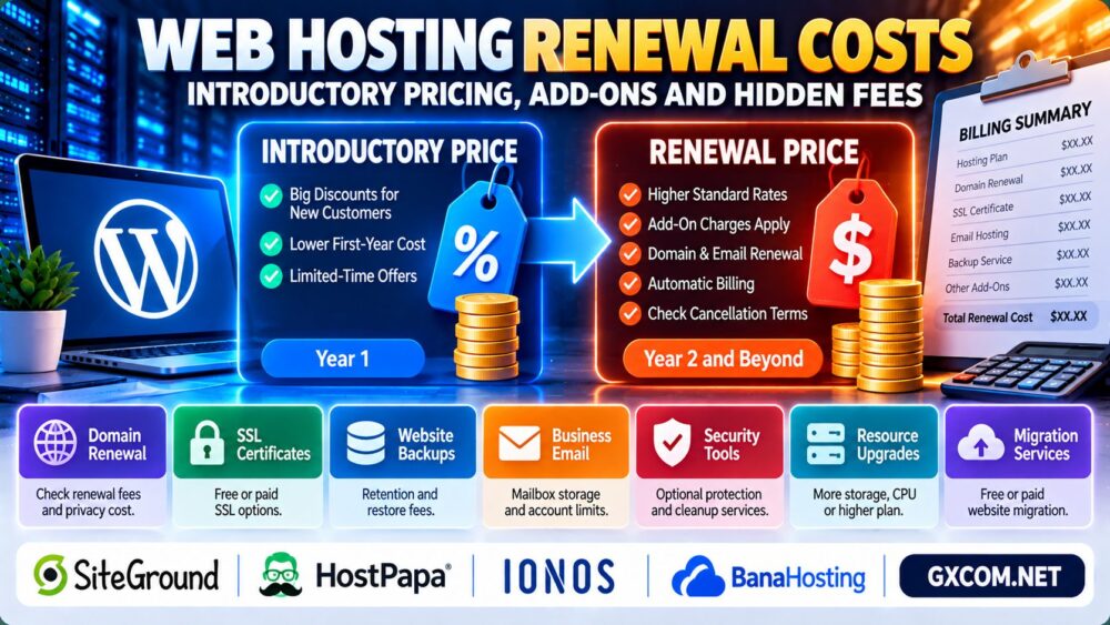 Web Hosting Renewal Costs: Introductory Pricing and Hidden Fees
