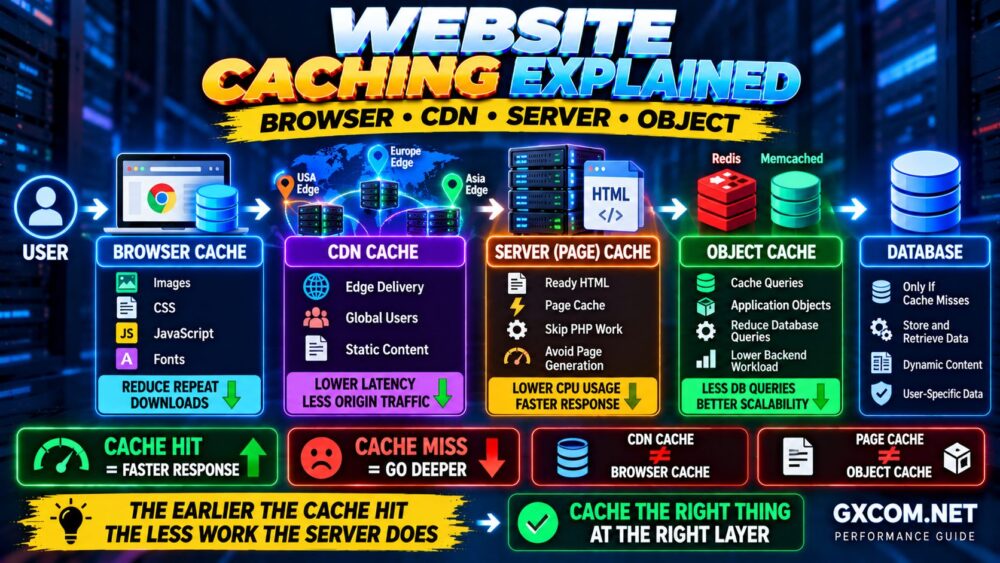 Website Caching Explained Browser Server CDN and Object Cache Compared