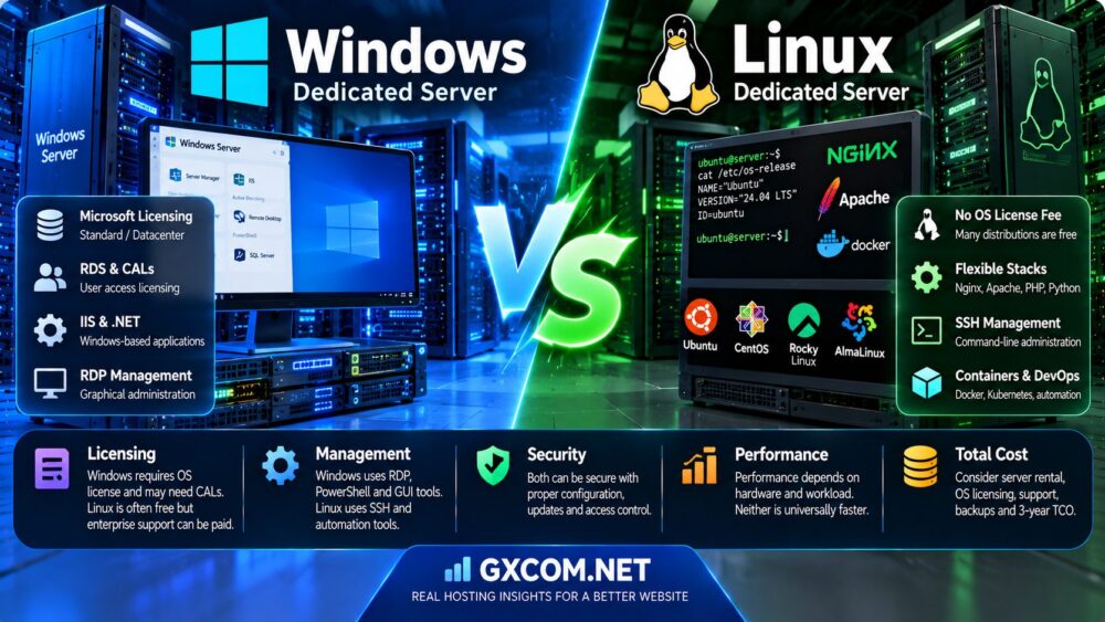 Windows 与 Linux 专用服务器：许可、管理及总成本对比