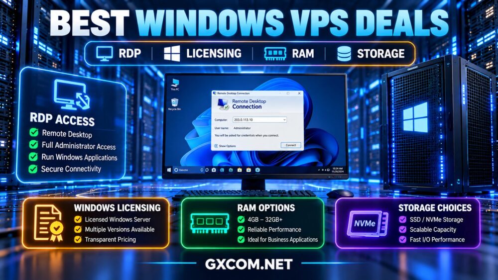 带RDP功能的最佳Windows VPS优惠:许可证、内存和存储空间对比