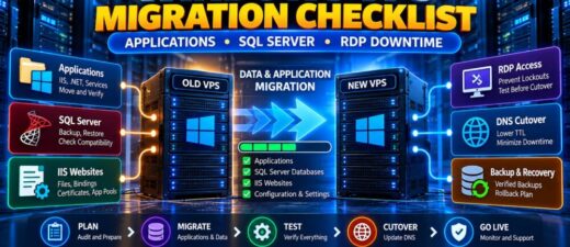Windows VPS Migration Checklist for Applications SQL Server and RDP Downtime