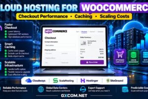 Cloud hosting for WooCommerce comparing checkout performance, smart caching, PHP workers, server scaling and hosting costs