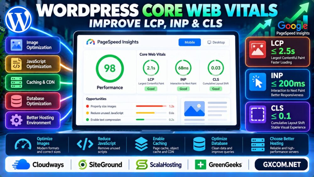 WordPress 核心 Web Vitals：LCP、INP 和 CLS 优化