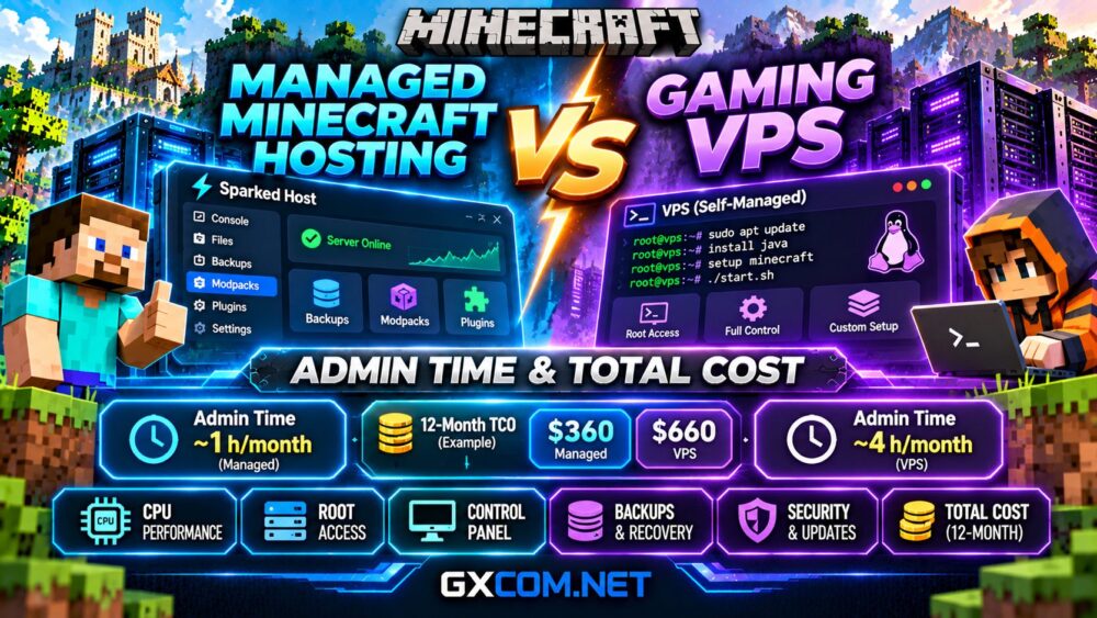 Managed Minecraft Hosting vs Gaming VPS: Admin Time and Total Cost