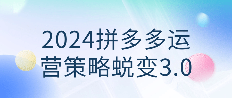2024拼多多运营策略蜕变3.0-趣奇资源网-第5张图片