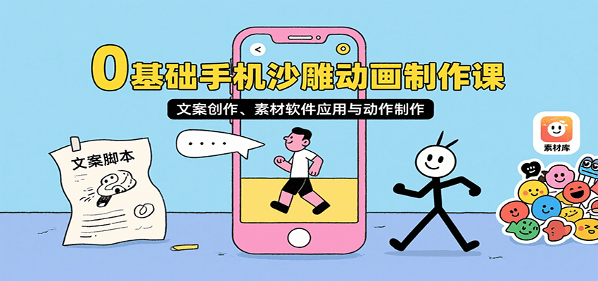 图片[1]-0基础手机沙雕动画制作课，文案创作、素材软件应用与动作制作-网创之家
