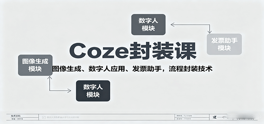 图片[1]-Coze封装课，图像生成、数字人应用、发票助手，流程封装技术-网创之家