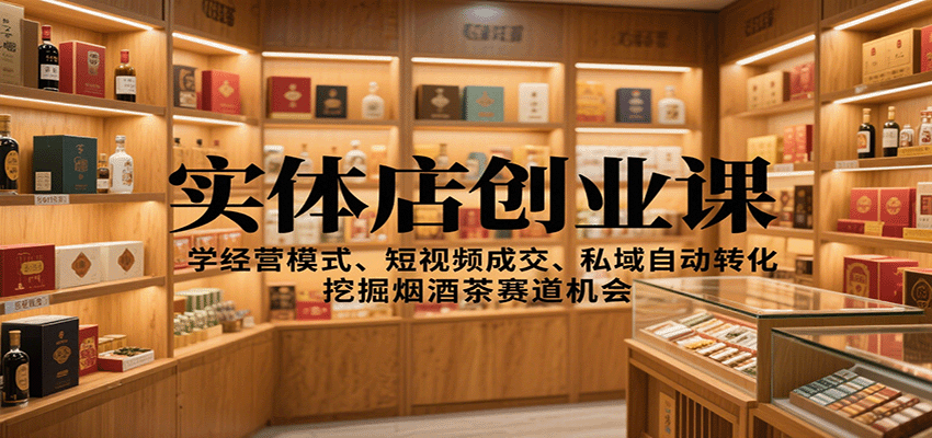 图片[1]-实体店创业课：学经营模式、短视频成交、私域自动转化，挖掘烟酒茶赛道机会-网创之家